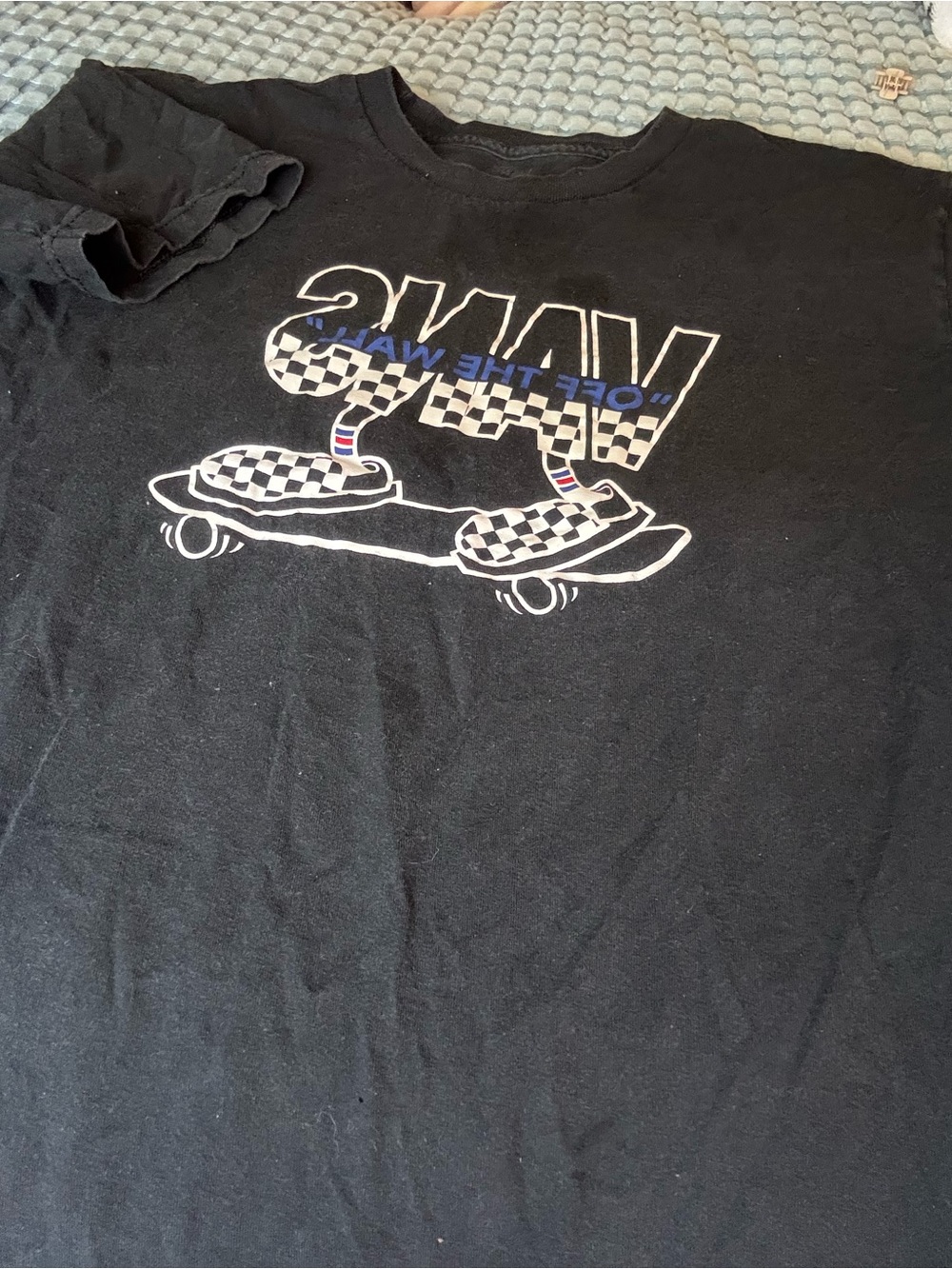 Vans Black Graphic Skateboard Tee with Checkerboard Print